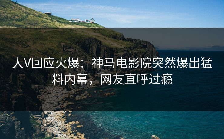 大V回应火爆：神马电影院突然爆出猛料内幕，网友直呼过瘾
